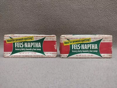 Fels-Naptha Laundry Bar Soap 6.5 Oz Unopened Vintage Lot Of 2  Paper Wrapper #5 • $12.50