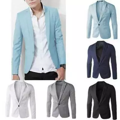 Mens Business Formal Blazer Dress Suit Coat Jacket Casual One Button Outwear AU • $30.89