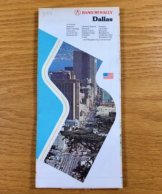 Dallas Texas Map Vintage Road Travel Highway City Town Transportation Recreation • $10.19