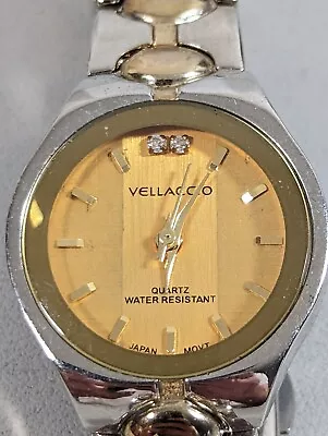 Vellaccio Gold Tone Dial Round Silver Tone Case Two Tone Stainless Steel Watch • $13.99