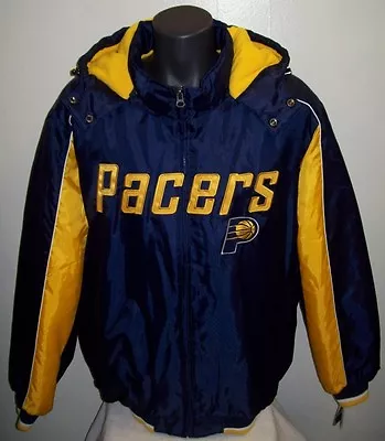 Indiana PACERS Winter Jacket Parka Fleece Lining  XXL BLUE / YELLOW • $69.99