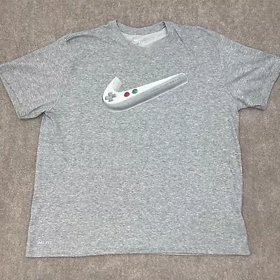 Nike Shirt Mens XXL Travis Scott Game Controller Swoosh Gray Crewneck Dri Fit • $6