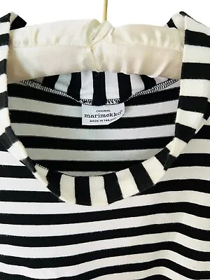 Marimekko Dress Black White  Sleeveless Tunic Midi Dress Cover Up Small Medium • $32.99