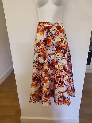 £9.99 • Buy Amaryllis Size 16 Floral Skirt . Full, Swing Style, Rockabilly 50s 60s