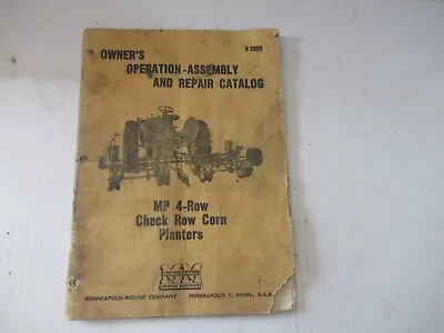 Minneapolis Moline MP 4-Row Check Row Corn Planters Owner's Manual Catalog • $5