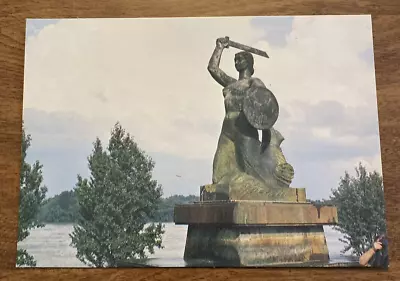 Vintage Battle Mermaid Monument Statue Warsaw Poland Postcard Sword & Shield P8g • $9.99