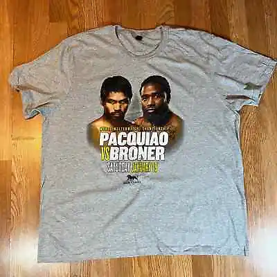 Manny Pacquiao Vs Adrian Broner MGM Grand T Shirt Gray Men’s Sz 3XL NEW  • $17.97