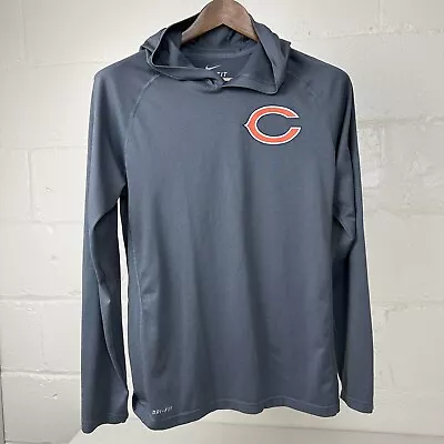 Nike Dri Fit Chicago Bears NFL Lightweight Hoodie Shirt Long Sleeve Mens Small • $19.99