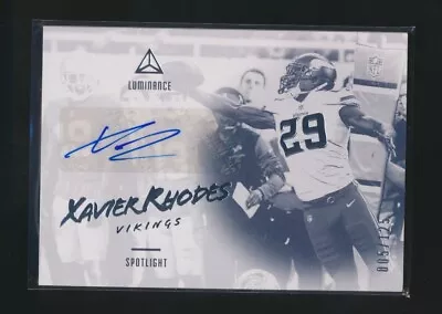 Xavier Rhodes 2018 Panini Luminance Auto 005/125 • $19.99