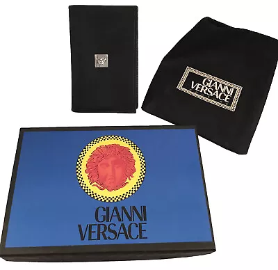 NEW IN BOX Vintage 90's Gianni Versace ID Card Wallet!  Black With Large Medusa  • $199.99