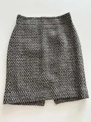 J.Crew Sz 0 Brown Tweed Wool Blend Pencil Skirt Lined With Slit • $12.64