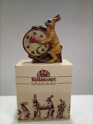 Vaillancourt Folk Art Hand Painted Chalkware Easter Bunny With Drum # VFA-2 • $135.50