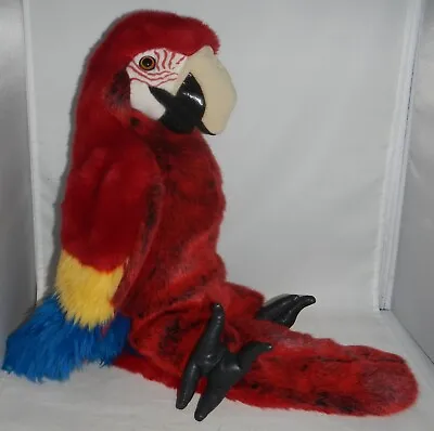 Folkmanis Scarlet Macaw Parrot Bird Hand Puppet Plush Soft Stuffed Animal Toy • $20.23