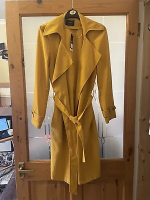 Papaya Matalan Ladies Womens Thin Style Belted Coat (Mustard) UK Size 8 - BNWT • £19.99