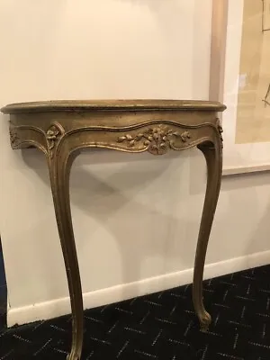 $575 • Buy Vintage Wall Mount Demilune Hand Carved French Style Gilt Wood Table 