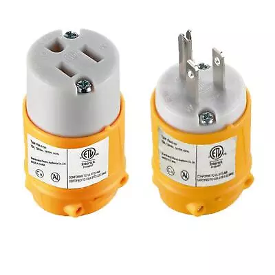 Suplevel Extension Cord Ends Male And Female 1 Set 15 Amp 125 Volt Nema 5-15 • $21.03