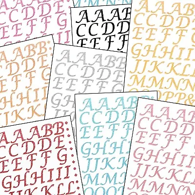 Premium Self Adhesive Stick On Alphabet Glitter Letters Stickers Embellishments • £2.68