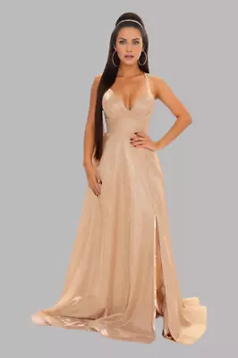 A Line Shimmery Gold Formal Gown ENVIOUS BRIDAL & FORMAL • $350