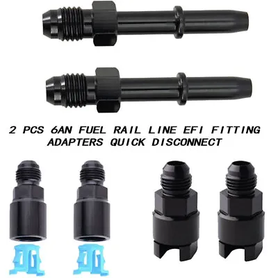 2 Pcs 6AN Fuel Rail Line Fitting Adapters Quick Disconnect Push On Hardline • $8.99