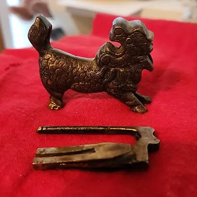 Vintage Brass Oriental Foo Dog Jewelry Box Lock RARE • $49.99