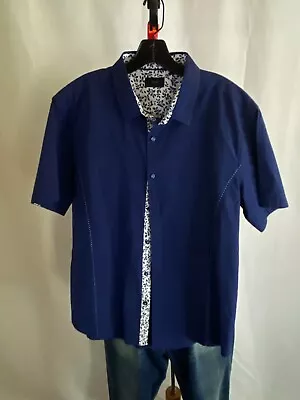 Zagiri Floral Pocket SHORT SLEEVE BUTTON UP SHIRT XL Fitted Extra Large  • $13.75