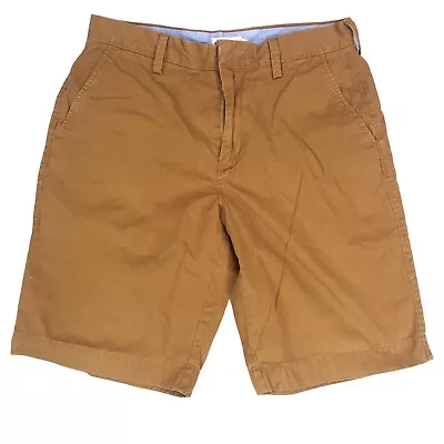 J. Crew Flat Front Chino Shorts Brown Preppy 100% Cotton  10  Inseam Size 32 • $16.98