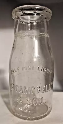 F. Campbell & Son - 1/2-Pint Milk Bottle Dansville NY - 1948 • $18.95