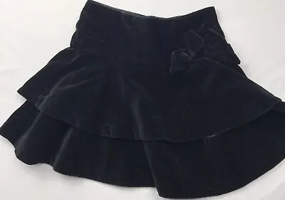 Gymboree Black Velvet Skirt Sz 4 Retired Ruffled Satin Lined Dressy • $20.17