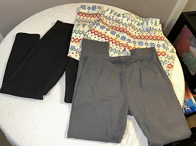 Old Navy Toddler Girl's Sz 4T Leggings Elastic Waist-Lot Of 3 Blended Fabric EUC • $9.25