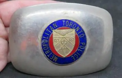 OBSOLETE Metropolitan Toronto Police Silver-Tone Belt Buckle With Enamel Overlay • $21.93