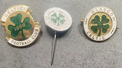 COLLECTION OF 1970s CELTIC FOOTBALL BADGES GLASGOW SCOTLAND FA CUP COFFER • £7.99