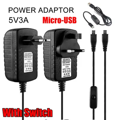 UK EU Plug For Raspberry Pi 3 B B+ Power Supply Adapter USB DC 5V 3A/5V 2.5A • £6.68