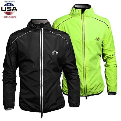 Outdoor Cycling Jacket Running Waterproof Reflective Windbreaker For Men Women • $21.99