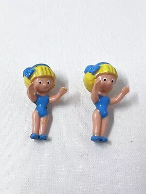 Blonde Dolls In  Blue Swimwear X2 Mini Doll 3.5cm • $25