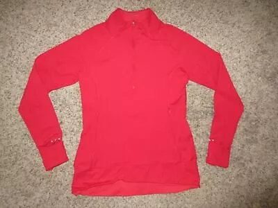 Athleta Womens Whittier Peak 1/2 Zip L/s Top Size Medium Red Thubholes 510366 • $8.99