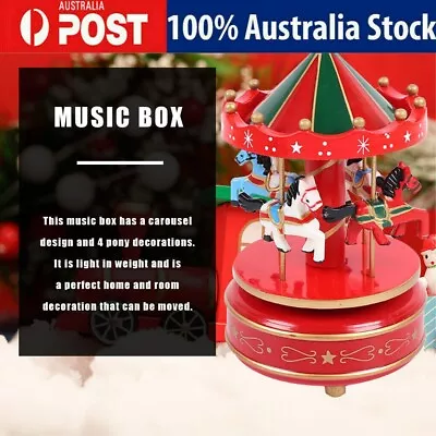 Carousel Music Box Rotating Vintage Children Birthday Christmas Gifts AU • $22.52