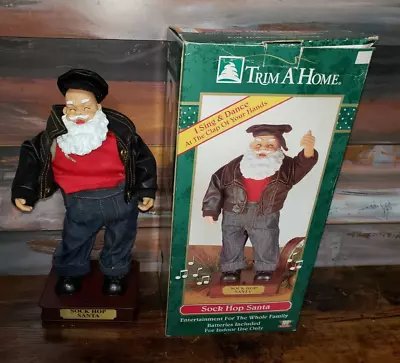 Vintage Trim-A-Home Sock Hop Santa Claus Christmas 13  Animated Sings & Dancing • $30