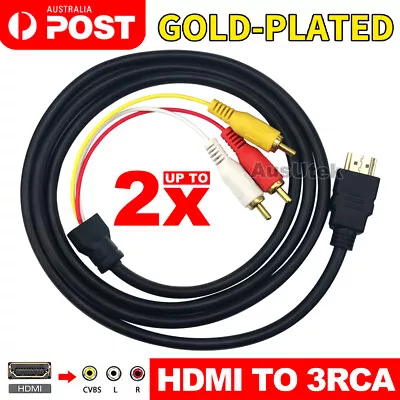 1.5m HDMI Male To 3 RCA Video Audio Transmitter Component AV Adapter Cable AU • $7.85