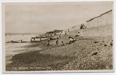 The Beach Milford On Sea Hampshire Real Photo Vintage Postcard M16 • £3.95