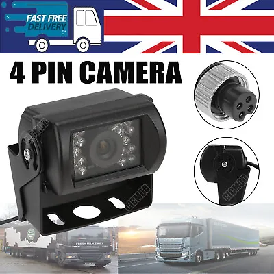 4Pin Car Rear View Backup Camera 18 IR LED Revering Camera Truck Lorry 12-24V • £13.15