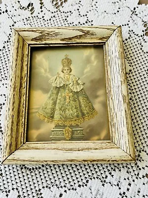 Vintage Framed Miraculous Infant Of Prague Print Wood Frame Gallery Wall Art • $24.99