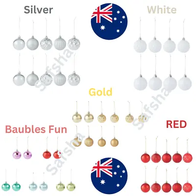 10PCS Christmas Decorations Baubles Xmas Tree Balls Party Wedding Ornament AU • $5.89