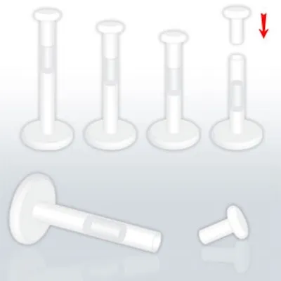 £2.29 • Buy 16G Bioflex Clear Labret Cartilage Retainer With 3mm Removable Push In Top