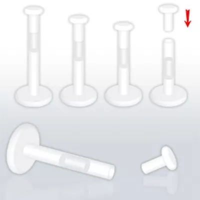 £2.29 • Buy 16G Bioflex Clear Labret Cartilage Retainer With 3mm Removable Push In Top