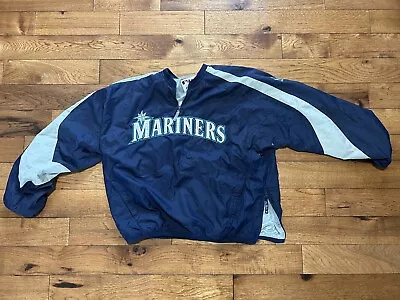 Majestic Authentic Collection Quarter Zip Seattle Mariners Jacket 2XL Free Ship! • $59