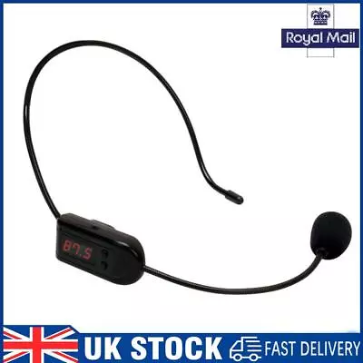 FM Wireless Microphone Headset Megaphone Radio Mic For Loudspeaker • £8.39