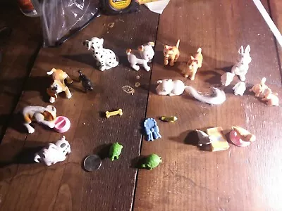 Vintage Lot Miniature Pet Dogs Cat  Animals Rabbit Turtle Bird Collectable Bag 3 • $12.90