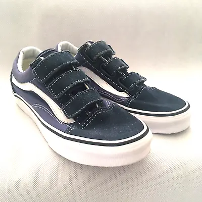 Vans Shoes Womens Size 6.5 Blue White Low Skater Casual Strapped Sneakers • $18