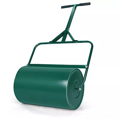 Garden Lawn Roller Large Heavy Duty 40 Litre Barrel Outdoor Grass Seed Sand Fill • £42.85