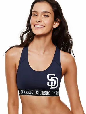 SAN DIEGO PADRES Victoria's Secret PINK Blue Shirt Sports Bra Gym Sport MLB • $29.99